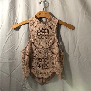 Mauve Lace Crop Top